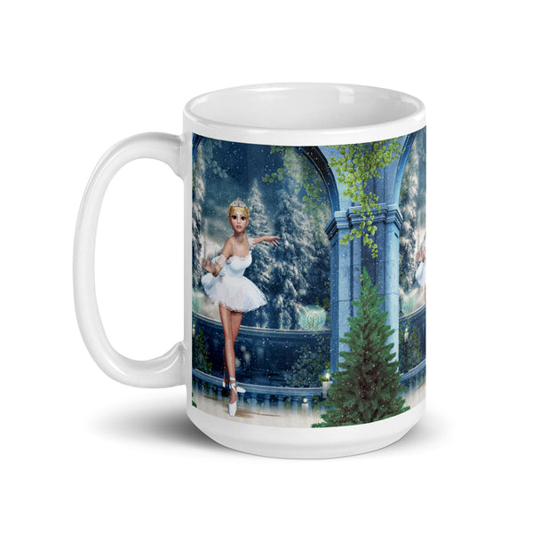 Snow Princess Ballerina Art Mug by Donna Lisa