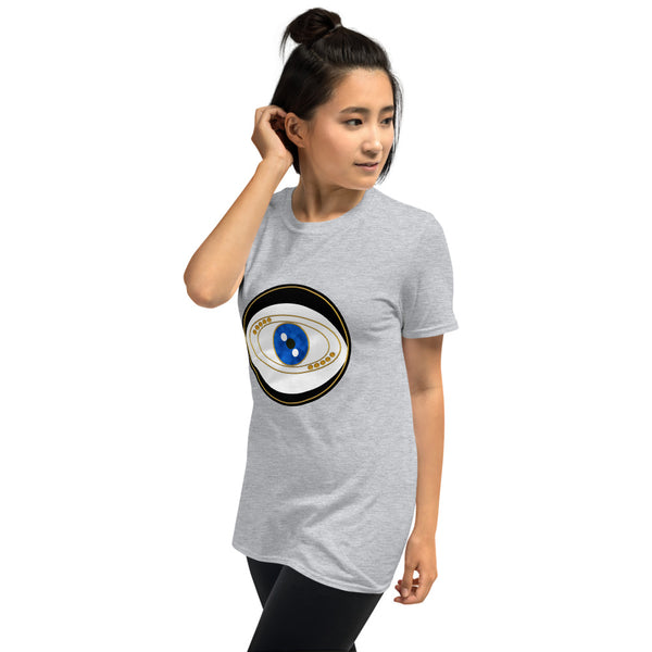 Black Evil Eye Protection Symbol S/S Unisex T-Shirt - Art by Donna Lisa