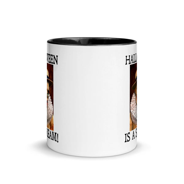 Zombie Clown Halloween Is a Scream Mug - Black Handle / Inside