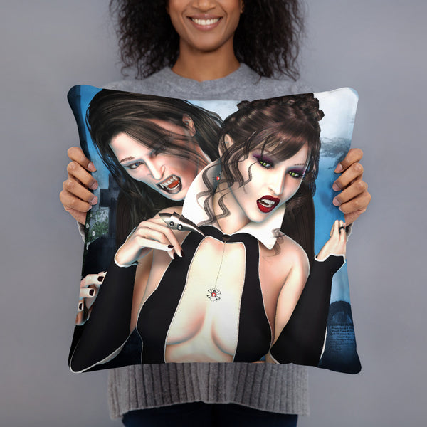 Vampire Desire Art Throw Pillow - Art by Donna Lisa