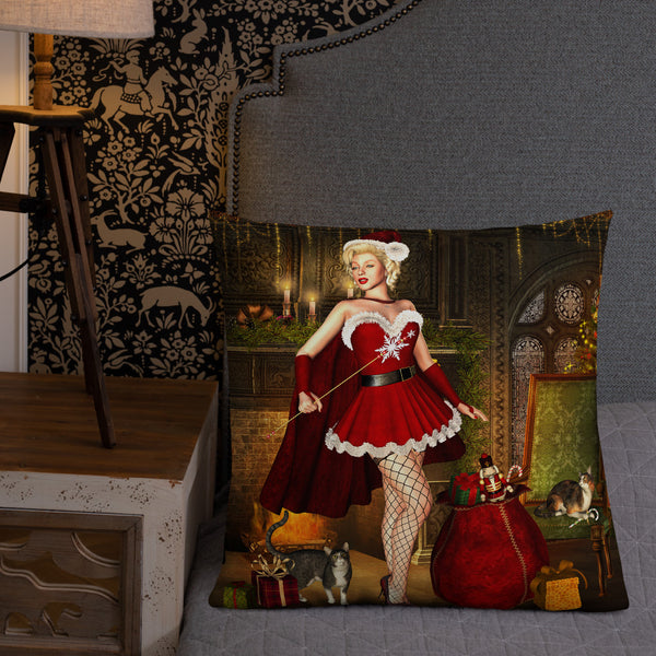 Santa Baby Christmas Premium Pillow - Art By Donna Lisa