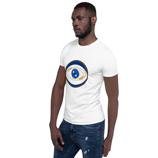 Blue Evil Eye Protection Good Luck Symbol S/S Unisex T-Shirt by Donna Lisa