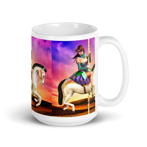Carousel Dreams Ballerina Art Mug by Donna Lisa