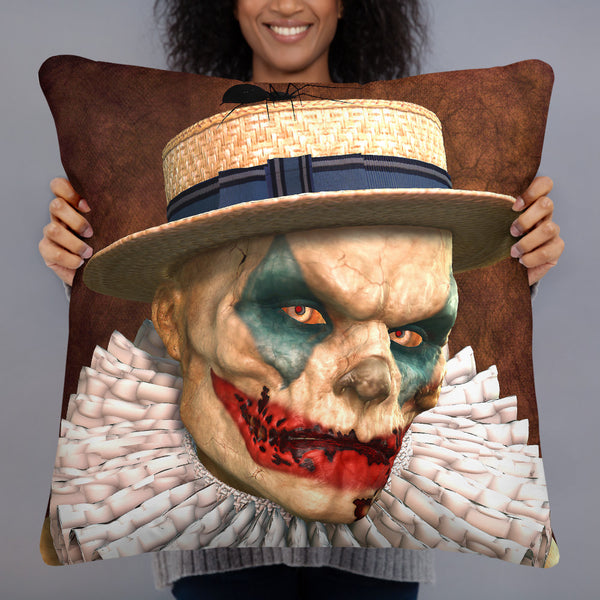 Sam Zombie Clown Throw Pillow - Art By Donna Lisa - Donna Lisa Art