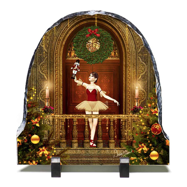 Nutcracker Ballerina Artwork - Standing Slate Collectible Keepsake Art by Artist Donna Lisa