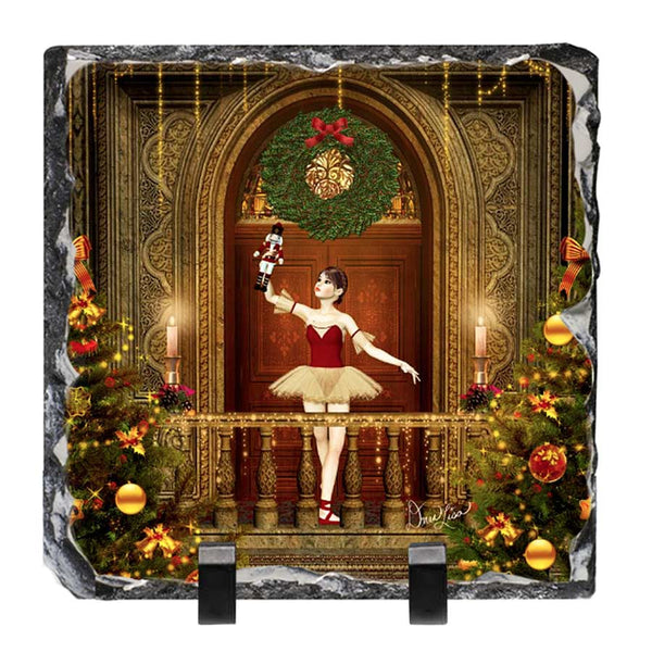 Nutcracker Ballerina Artwork - Standing Slate Collectible Keepsake Art by Artist Donna Lisa