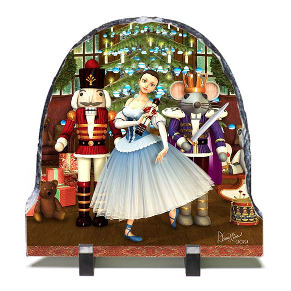 Nutcracker Finale Artwork - Standing Slate Collectible Keepsake Art by Artist Donna Lisa