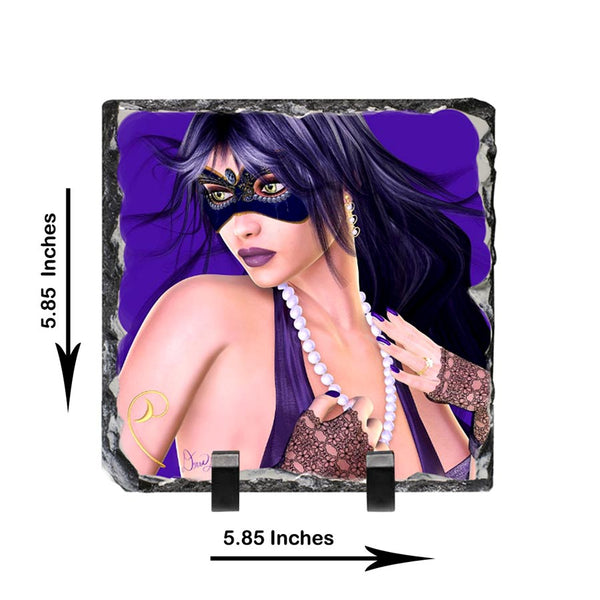 Purple Tears Artwork - Standing Slate Collectible Keepsakes Art by Artist Donna Lisa