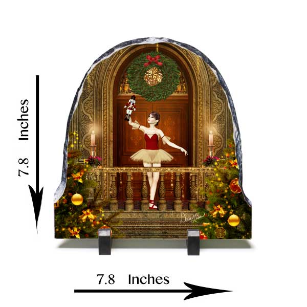 Nutcracker Ballerina Artwork - Standing Slate Collectible Keepsake Art by Artist Donna Lisa