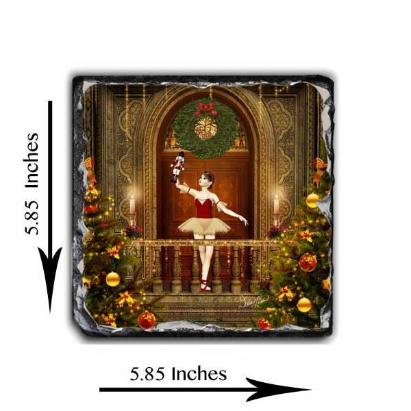 Nutcracker Ballerina Artwork - Standing Slate Collectible Keepsake Art by Artist Donna Lisa