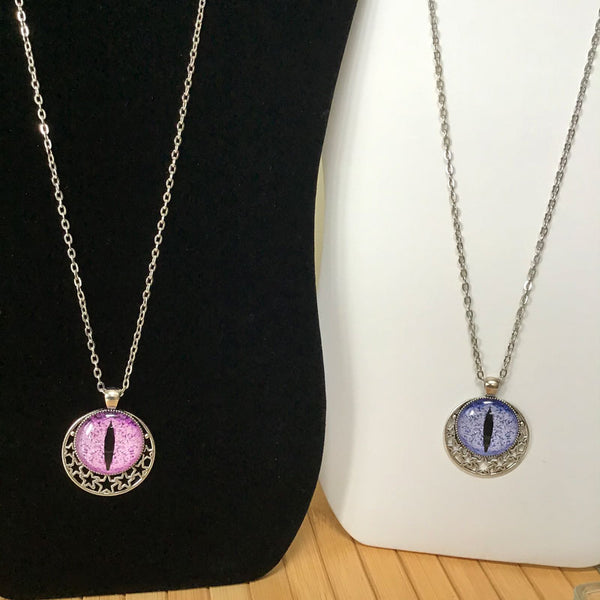 Cat's Eye - Magical Stars - Handmade Silver Talisman Amulet Necklace