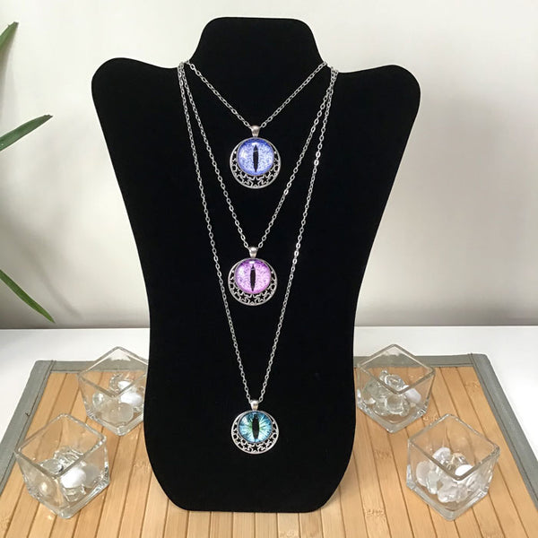 Cat's Eye - Magical Stars - Handmade Silver Talisman Amulet Necklace