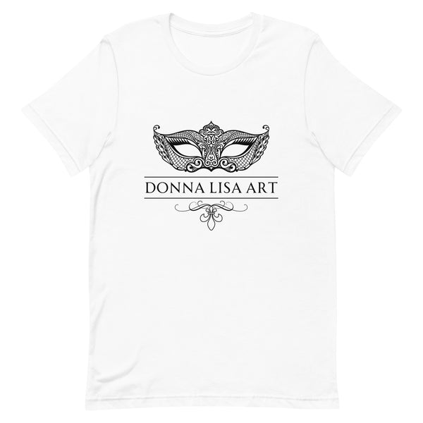 Donna Lisa Art Venetian Mask Unisex T-Shirt - White