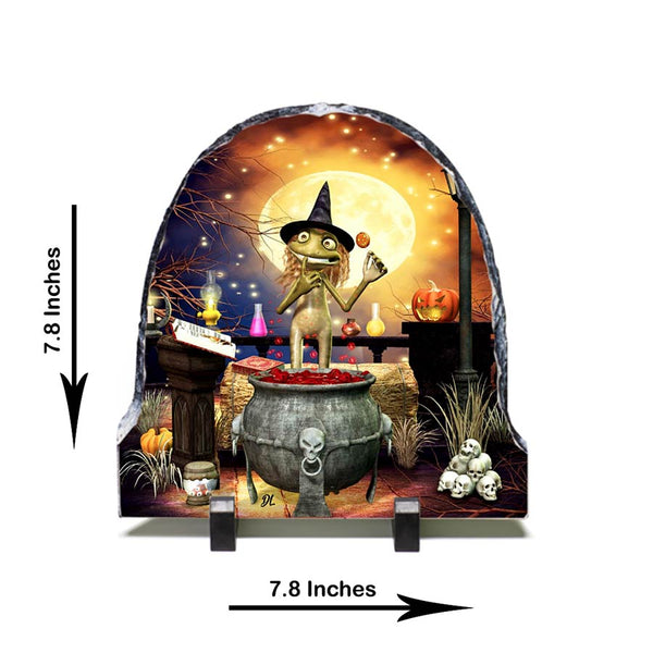 Wizardly Frog Artwork - Standing Slate Collectible Keepsake Art by Artist Donna Lisa