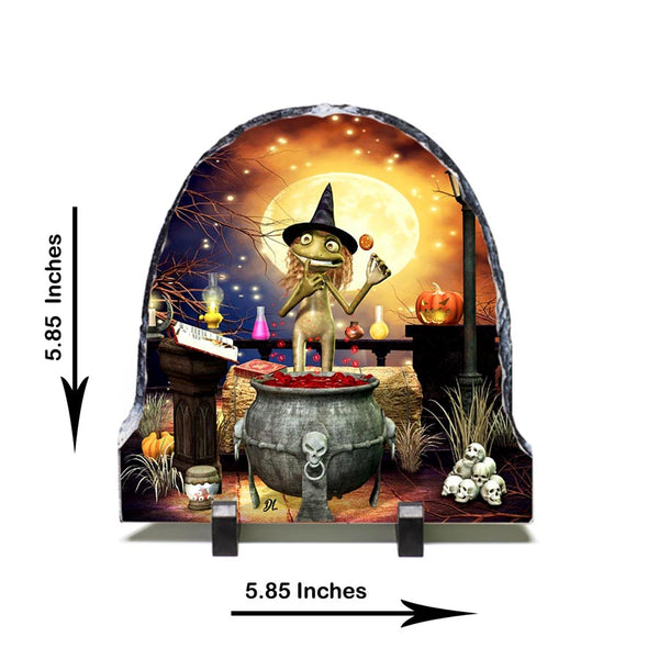 Wizardly Frog Artwork - Standing Slate Collectible Keepsake Art by Artist Donna Lisa