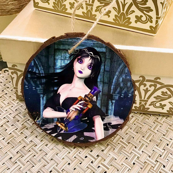 Set of 4 Nutcracker Ballerinas Handmade Wooden Rounds Ornaments 4"- by Artist Donna Lisa