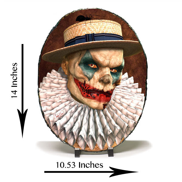 Sam Zombie Clown Art Slate Standing Keepsake - Donna Lisa Art