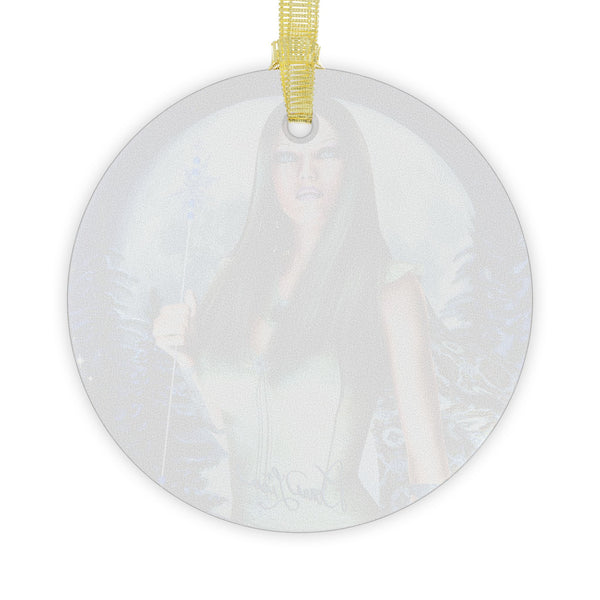 Winter Goddess Art Glass Ornament by Artist Donna Lisa