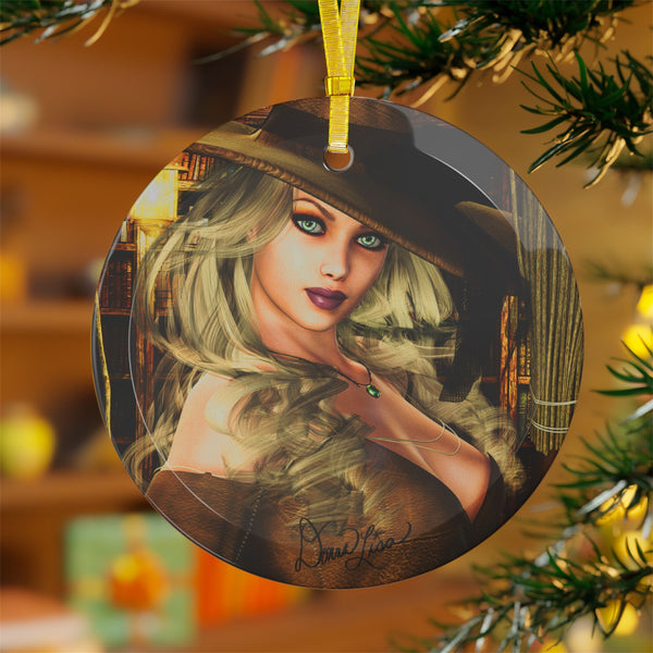 Witchery Witch Art Glass Ornament by Artist Donna Lisa