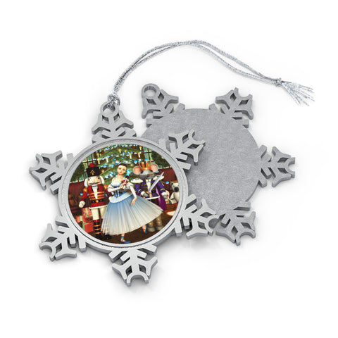 Nutcracker Finale Art Pewter Snowflake Ornament by Artist Donna Lisa
