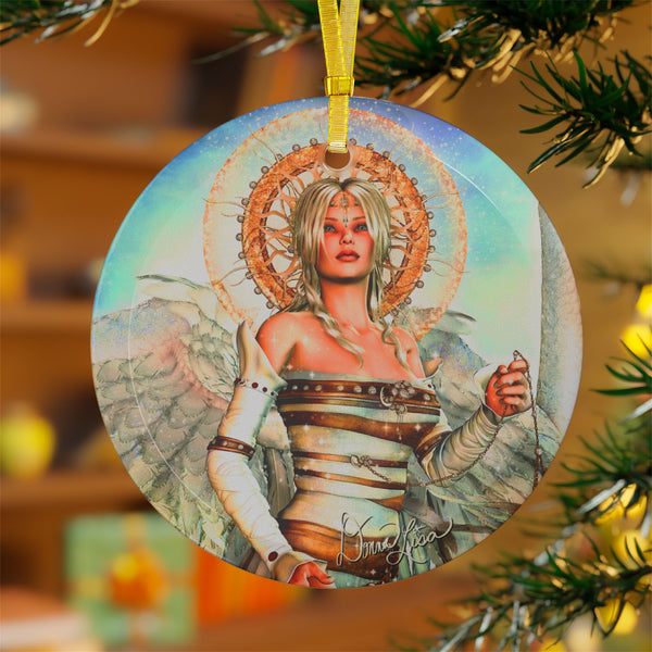 Heavenly Angel Art Glass Ornament by Artist Donna Lisa