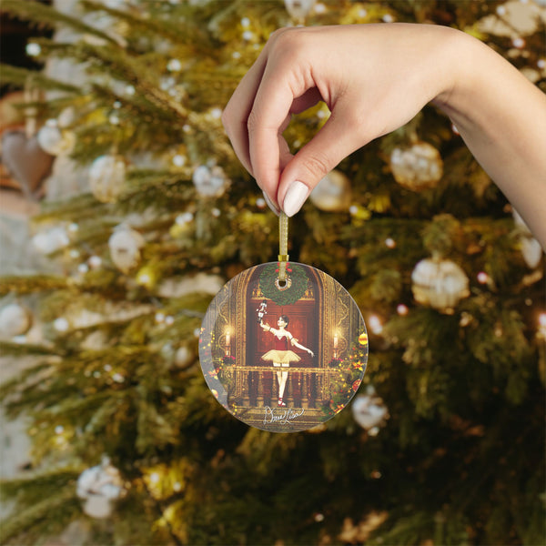 Nutcracker Ballerina Art Glass Ornament By Artist Donna Lisa