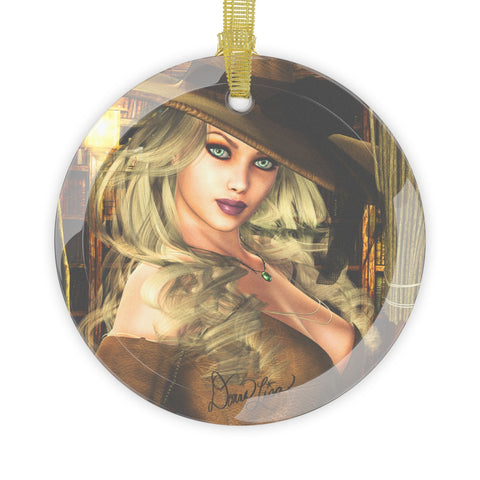 Witchery Witch Art Glass Ornament by Artist Donna Lisa