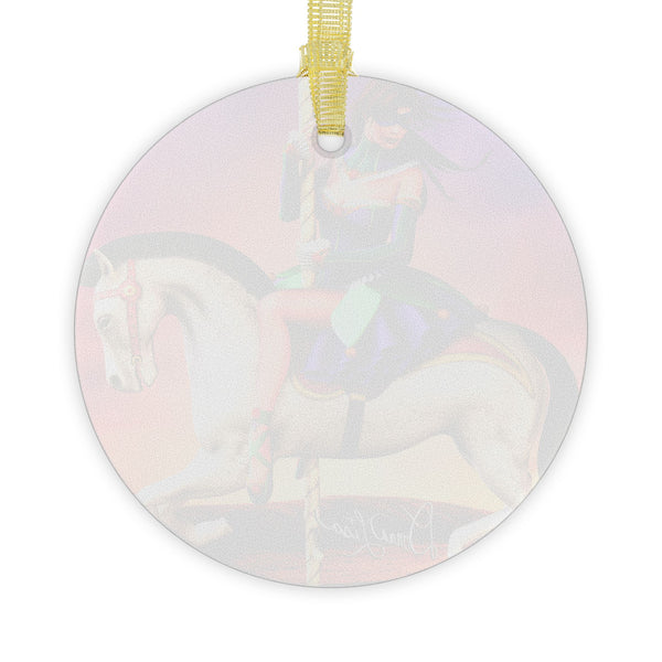 Carousel Dreams Ballerina Art Glass Ornament by Artist Donna Lisa