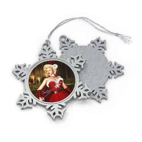 Santa Baby Pewter Snowflake Ornament by Artist Donna Lisa