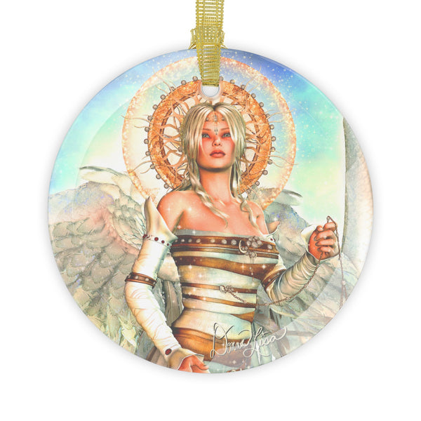 Heavenly Angel Art Glass Ornament by Artist Donna Lisa