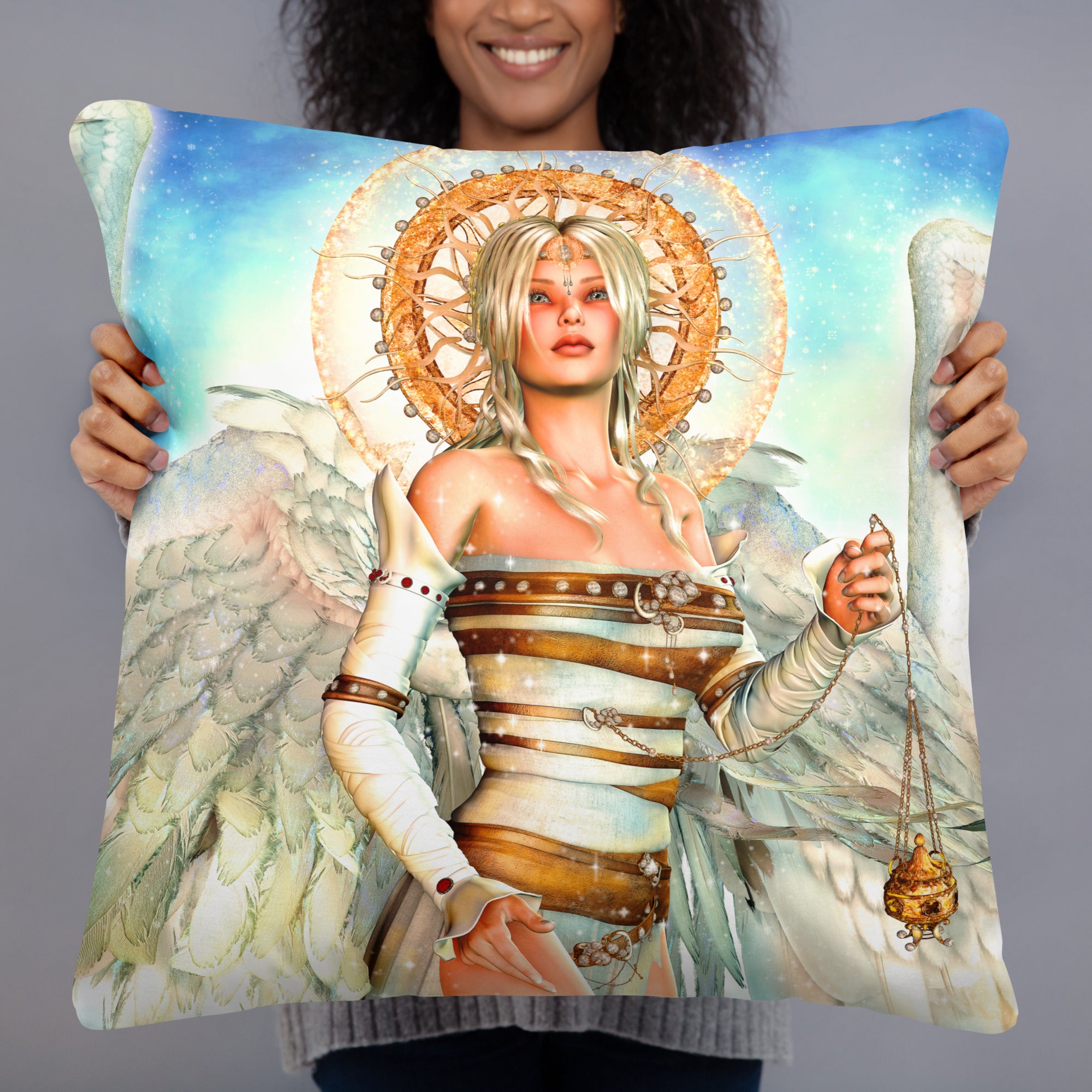Heavenly Angel Art Throw Pillow by Artist Donna Lisa – Donna Lisa Art
