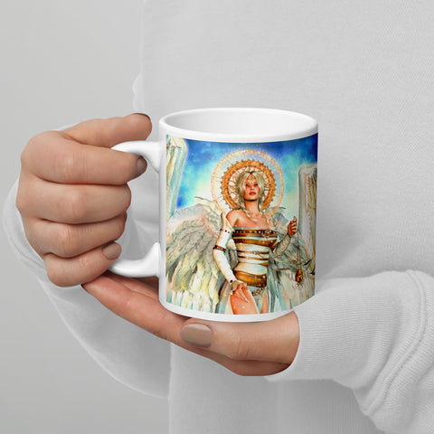 Heavenly Angel Art Glossy Mug by Artist Donna Lisa