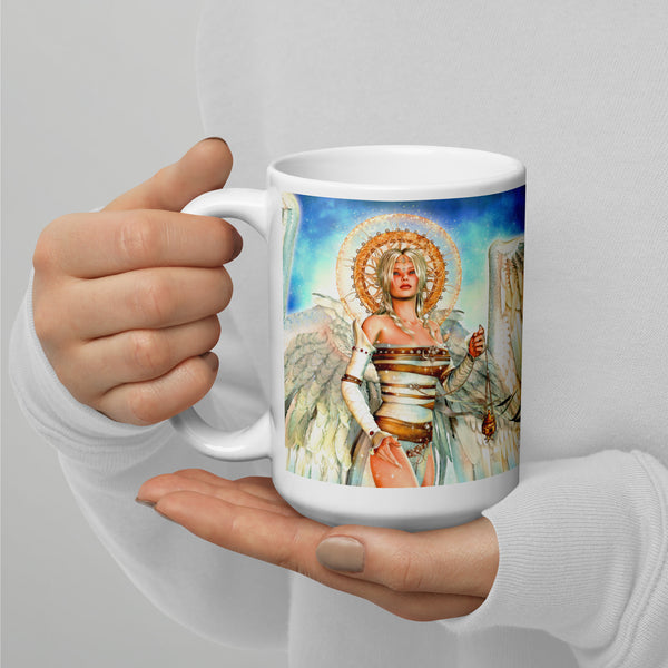 Heavenly Angel Art Glossy Mug by Artist Donna Lisa