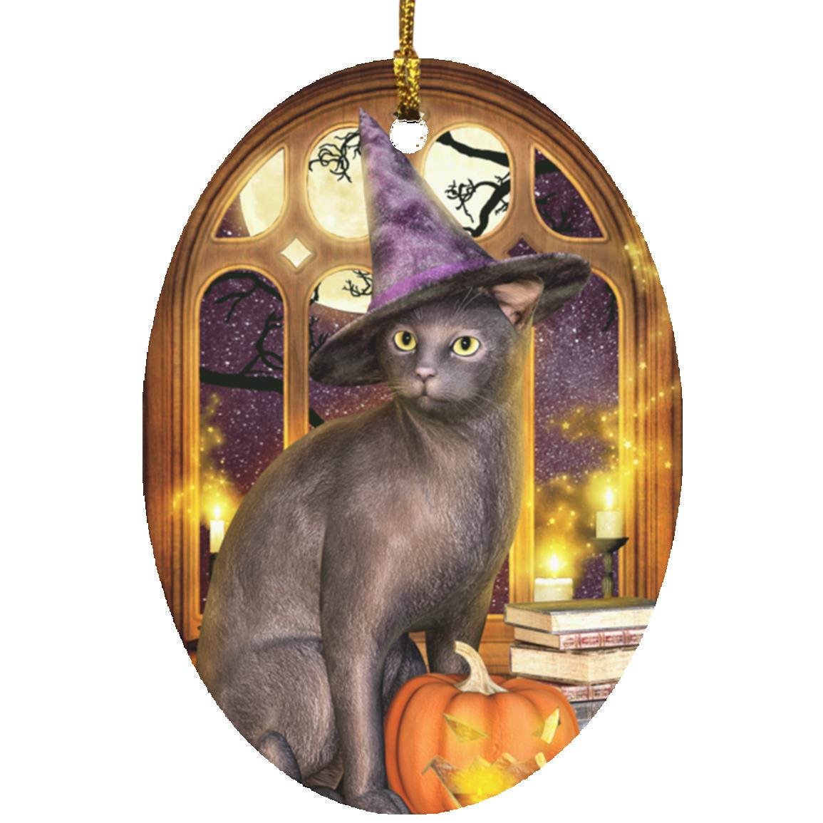 Meowgical Cat Art Ornament - by Artist Donna Lisa