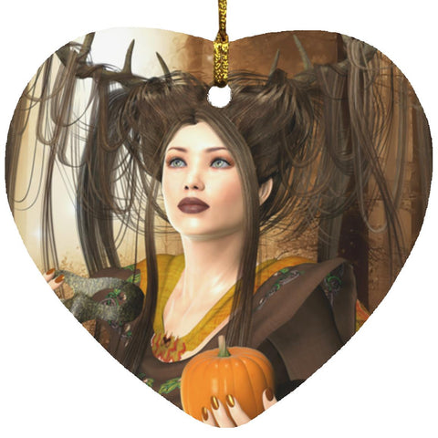 Autumn - Heart Ornament -Art by Donna Lisa