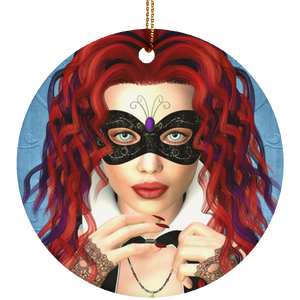 Masquerade Circle Ornament - Art by Donna Lisa