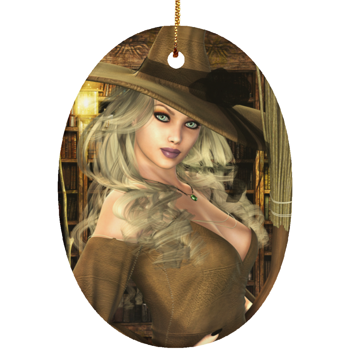 Witchery Witch Art Oval Ornament - Art by Donna Lisa