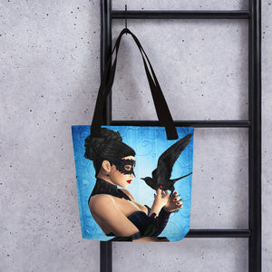 Tote bag - Dance of the Raven - Gothic Ballerina- Art by Donna Lisa