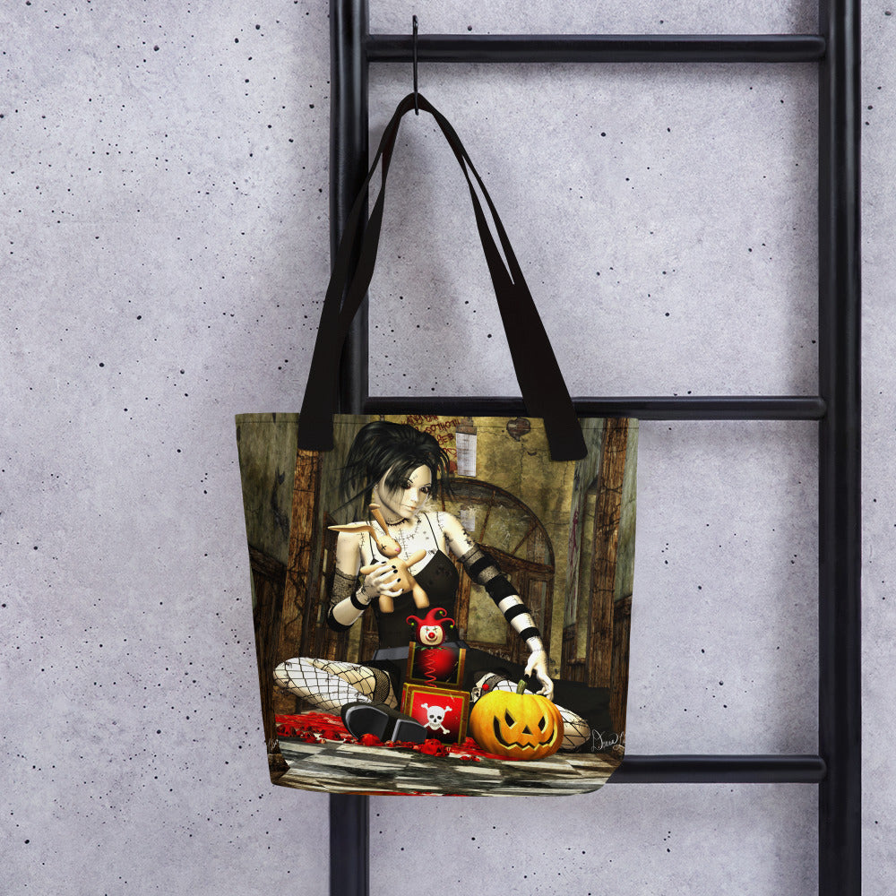Play Zombie Girl Tote Bag - by Artist Donna Lisa