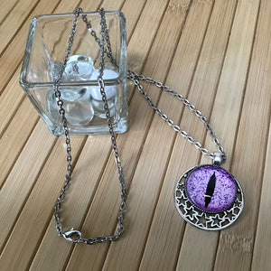 Cat's Eye - Magical Stars - Handmade Silver Talisman Amulet Necklace