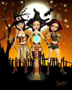 Sisters Three - Witches Fine Art Print - by Artist Donna Lisa