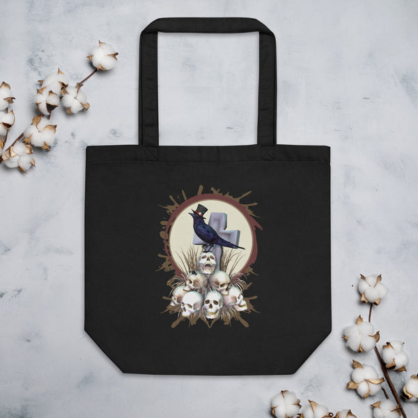 Sir Raven Skully Eco Tote Bag by Donna Lisa