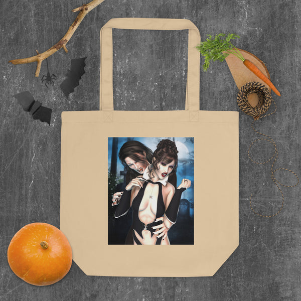 Vampire Desire - Vampire Art - Eco Tote Bag Artwork by Artist Donna Lisa