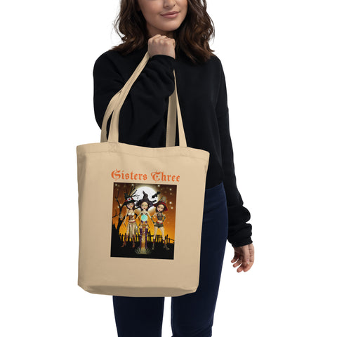 Sisters Three Witch Art Eco Tote Bag by Donna Lisa