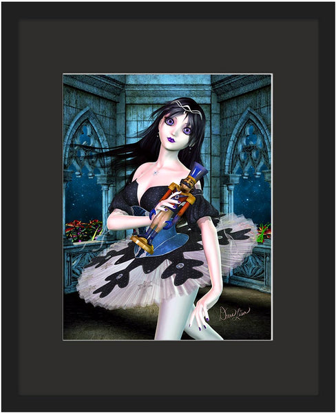 Gothic Nutcracker Ballerina Fine Art Print - Framed by Artist Donna Lisa