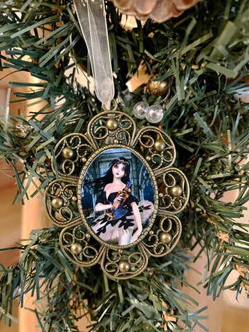 Gothic Nutcracker Ballerina Art- Antique Brass Filigree Handmade Ornament