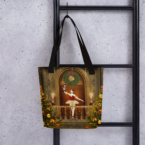 Red Nutcracker Ballerina Tote Bag By Donna Lisa - Donna Lisa Art