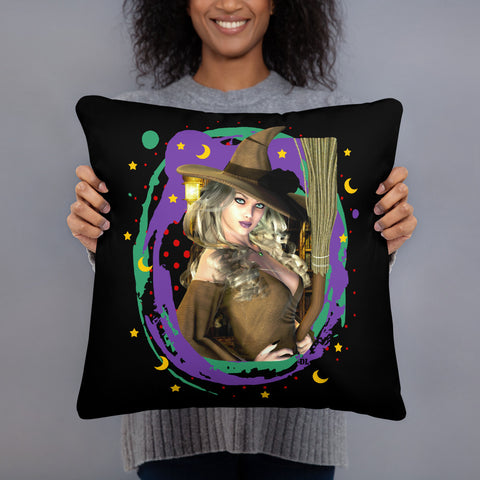 Throw Pillow - A Splash of Witch - Art By Donna Lisa