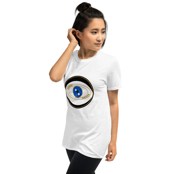 Black Evil Eye Protection Symbol S/S Unisex T-Shirt - Art by Donna Lisa