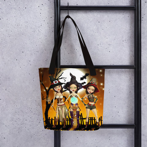 Tote Bag - Sisters Three Witch Art - By Donna Lisa